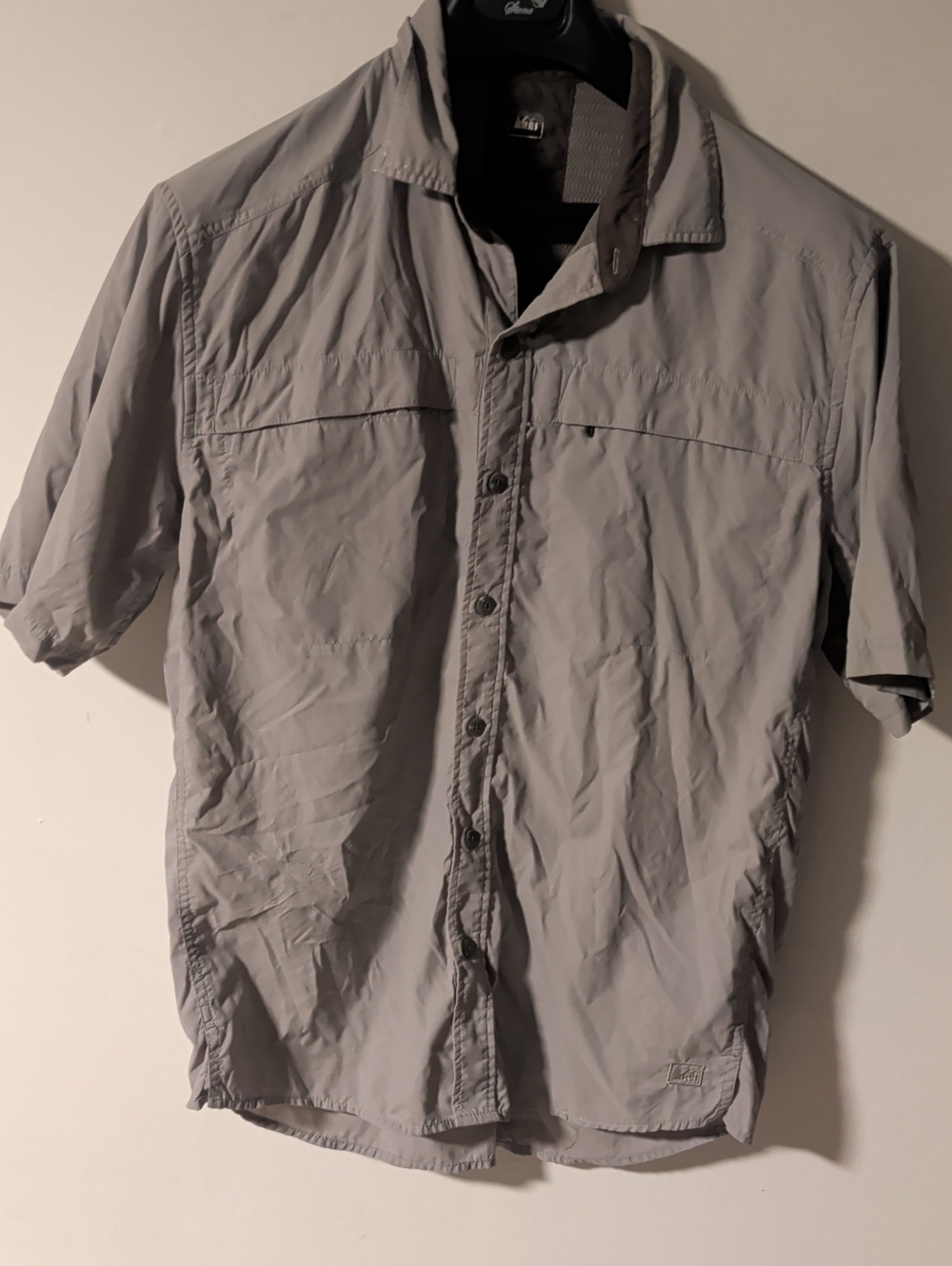 REI Light Gray Short-Sleeve Shirt Jacket